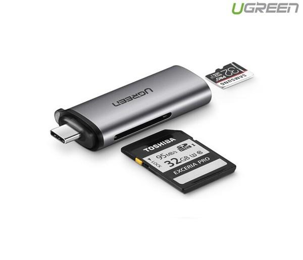 Đầu đọc thẻ nhớ SD/TF USB Type C Ugreen 50704
