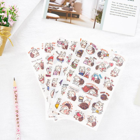 [HCM]Bộ 6 Tấm Sticker Dán Trang Trí - Happy Snail