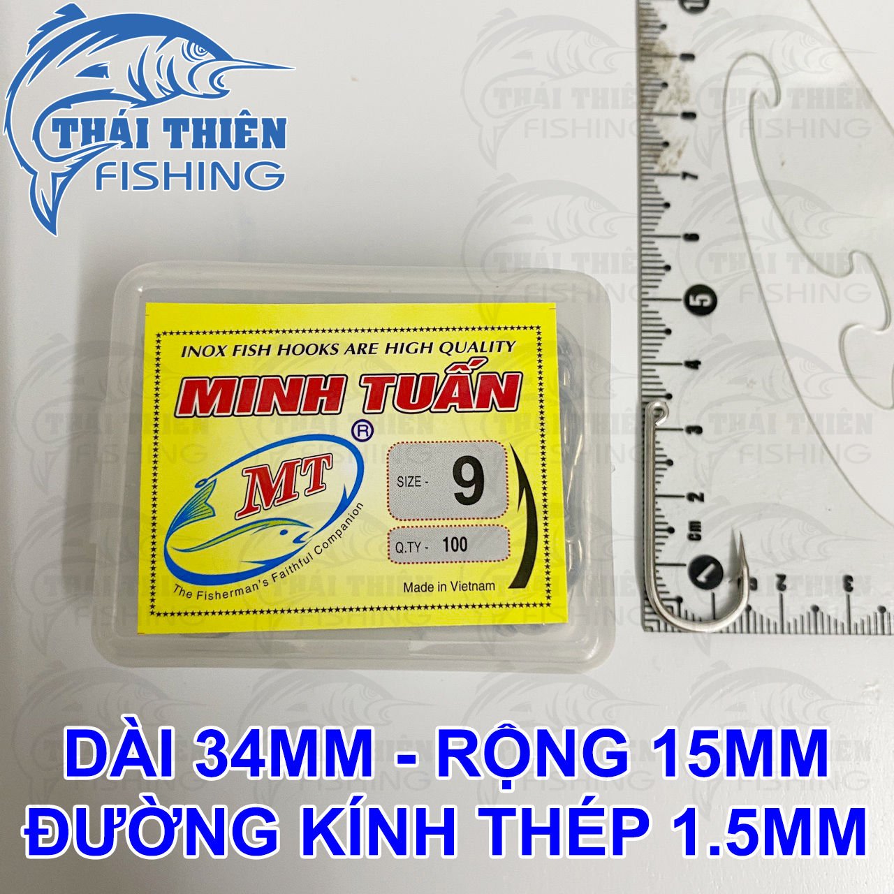 Lưỡi câu cá inox minh tuấn vàng dùng câu, cắm cá lươn ếch