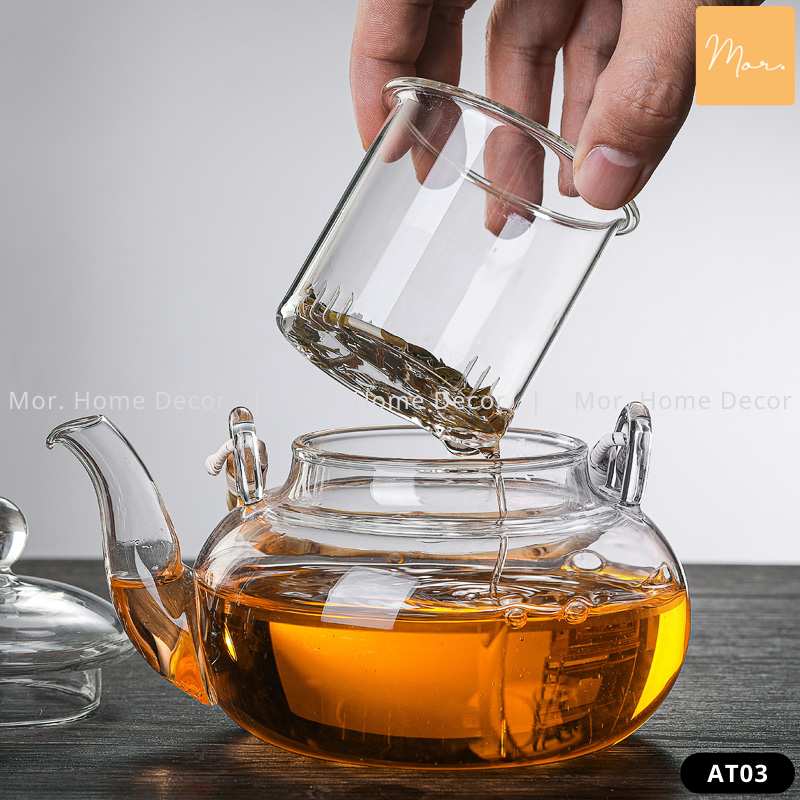 Bộ ấm trà thuỷ tinh chịu nhiệt - 600ml - BAT03