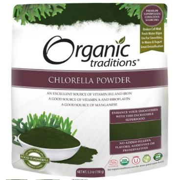 Bột Tảo Chlorella Hữu Cơ Organic Traditions 150g