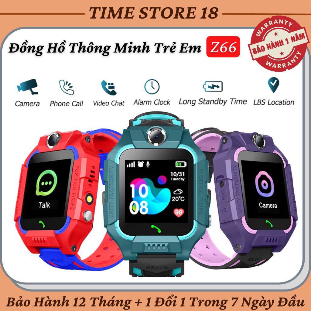 Đồng hồ thông minh Định vị Z6định vị Có thể lắp sim nghe gọi 2 chiều Chống