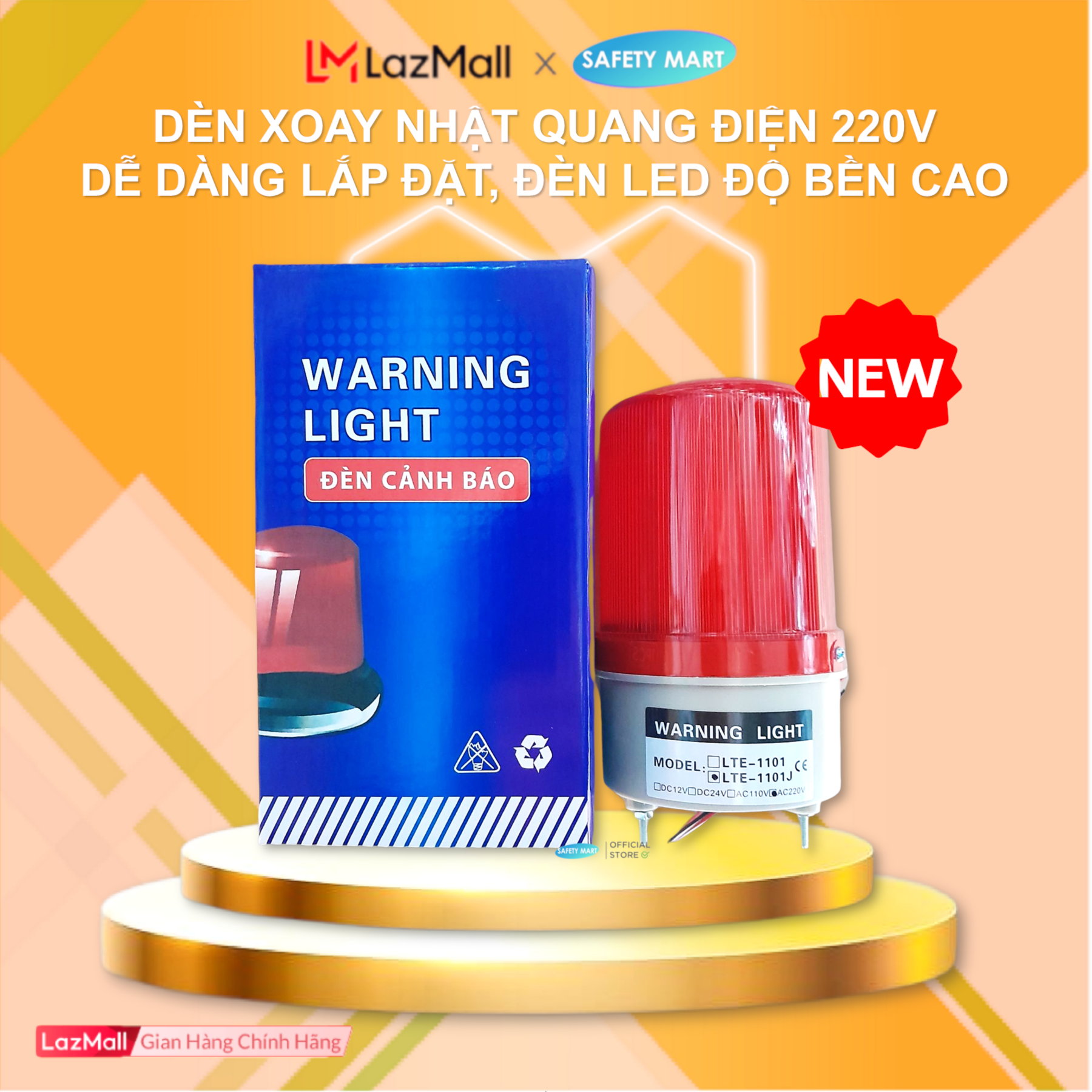 Lamp rotating warning anti-crash Japanese optical lte-1101 running power 220V buzzer/no buzzer, led revolving warning danger zone, warning the construction process, warning lights signal-genuine goods safety Mart official