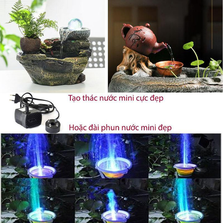 Máy Bơm Nước Chìm,Hồ Cá Hòn Non,Bộ Thác Nước 2w đến 10w