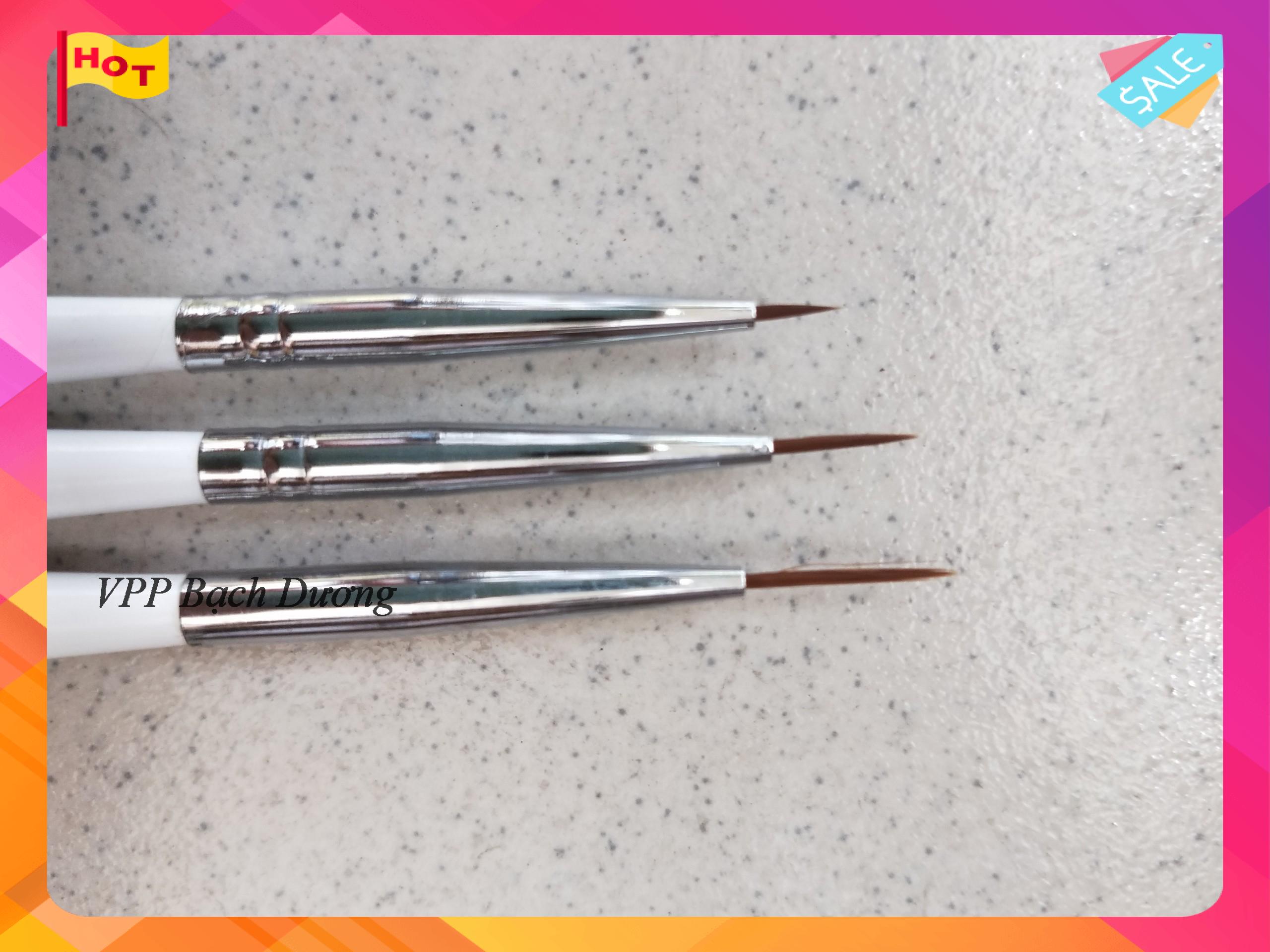 Cọ vẽ nét - 3 cây trắng - cọ tỉa - cọ nail