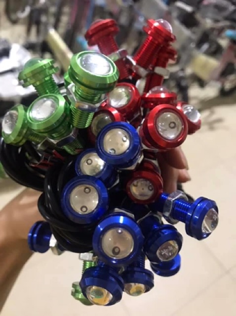 Đèn Led xi nhan Multi cúc áo mầu Đỏ (1 đôi)