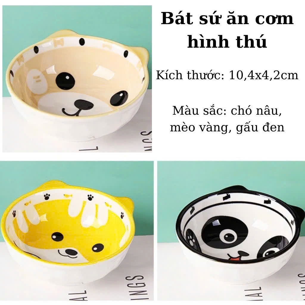Chén đựng cơm bằng sứ hình thú cho bé
