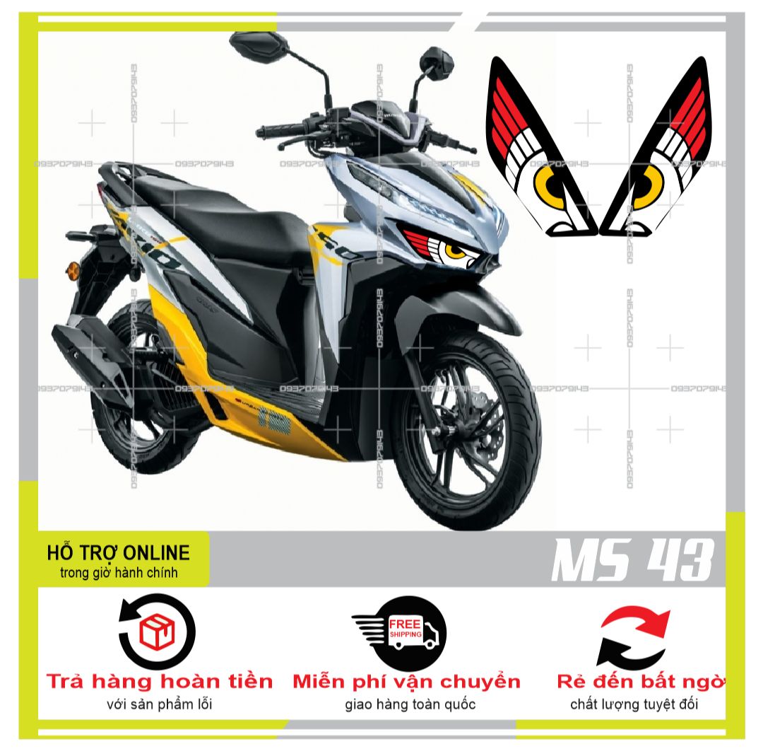 Tem dán đèn sương mù xe vario 2020 ms 43