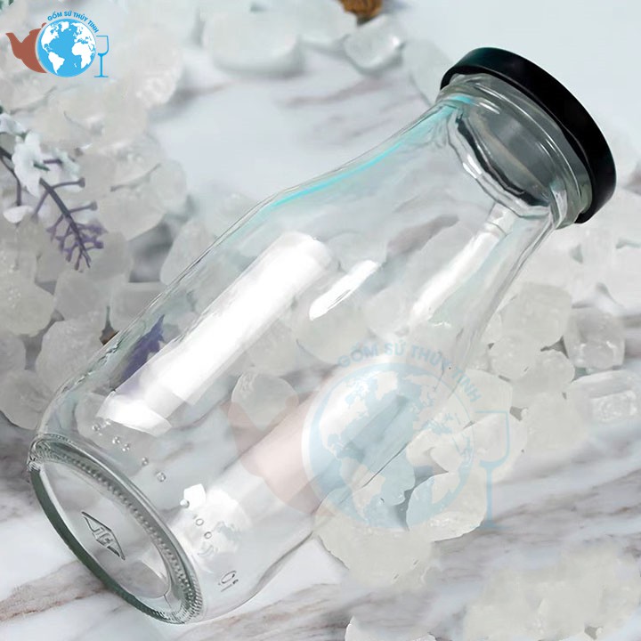 CHAI THỦY TINH ĐỰNG SỮA 200ML NẮP THIẾC