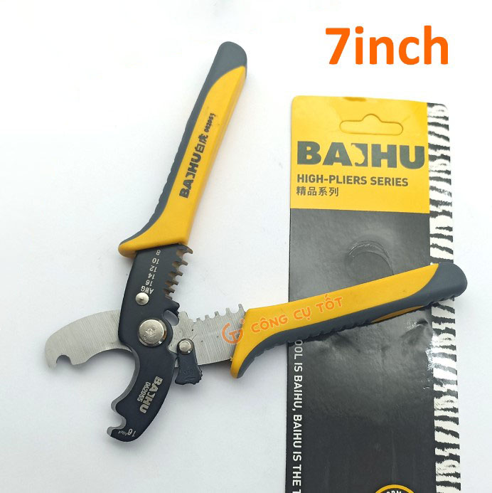 Kềm cắt tuốt dây điện baihu 180mm