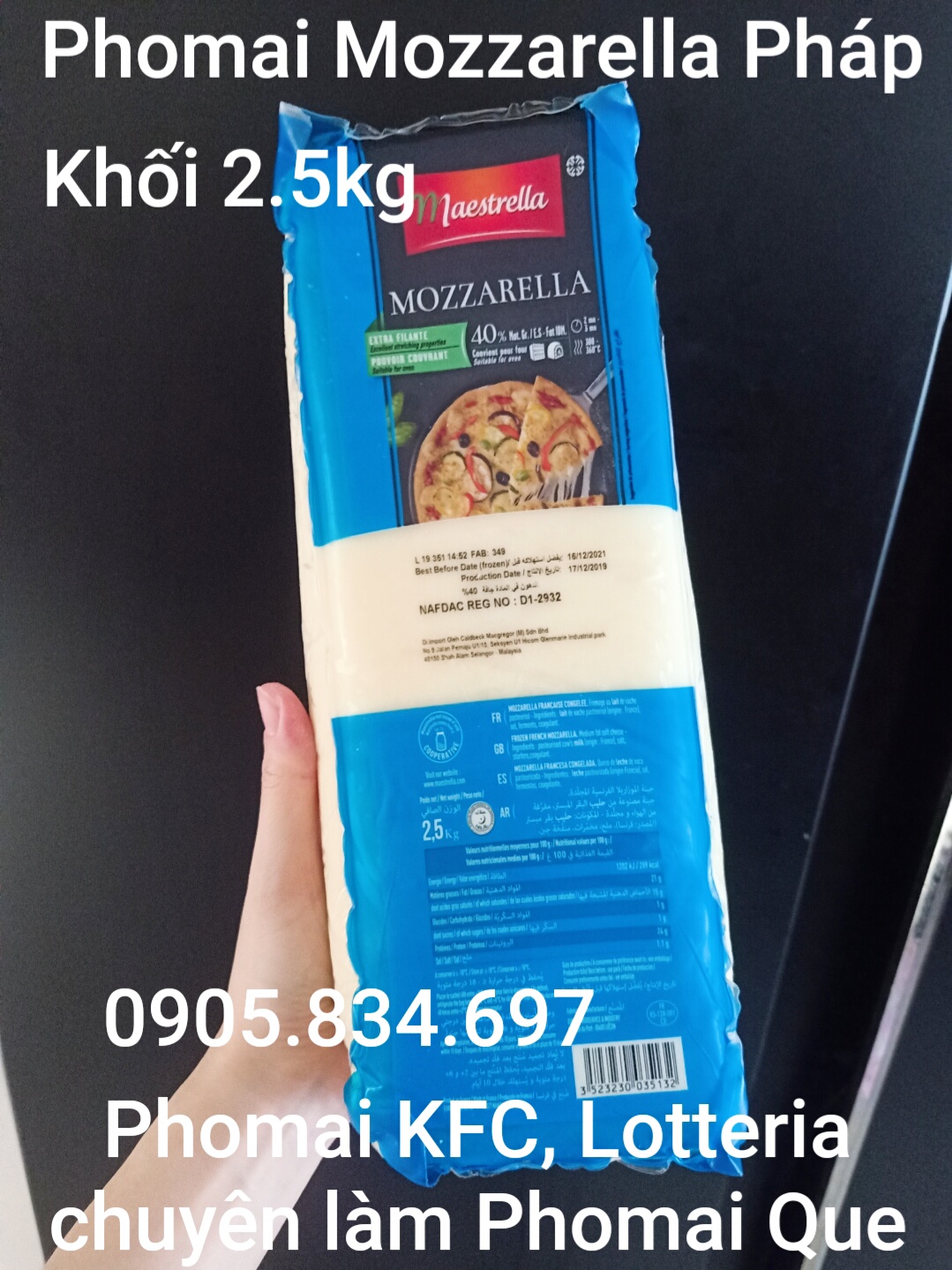 [CHUẨN PHÁP] Phô Mai Mozzarella SIÊU NGON KHỐI LỚN 1KG - DATE 2025 [TẶNG KÈM BỘT CHIÊN XÙ PANKO]
