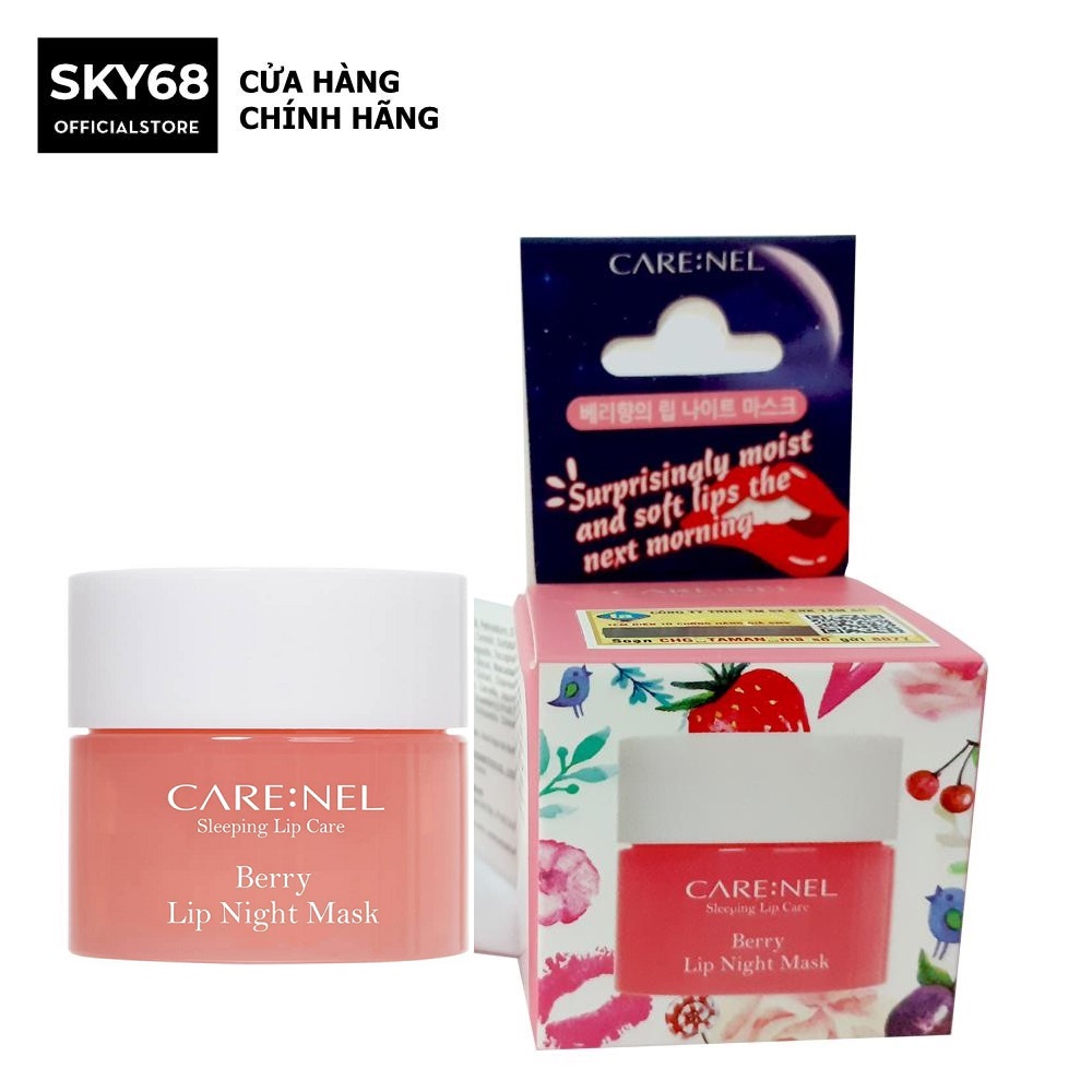 Mặt nạ ngủ môi dưỡng ẩm và tẩy tế bào chết hương dâu – Care:nel Lip Sleeping Mask Berry 5g