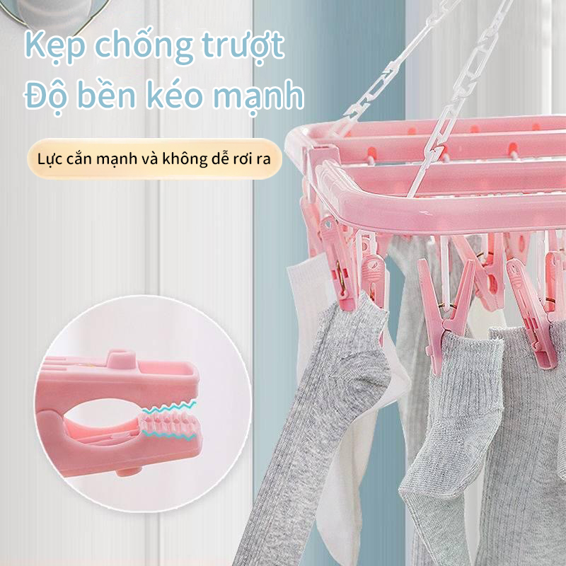 [MKB Gift] Móc 32 Kẹp Treo Phơi Quần