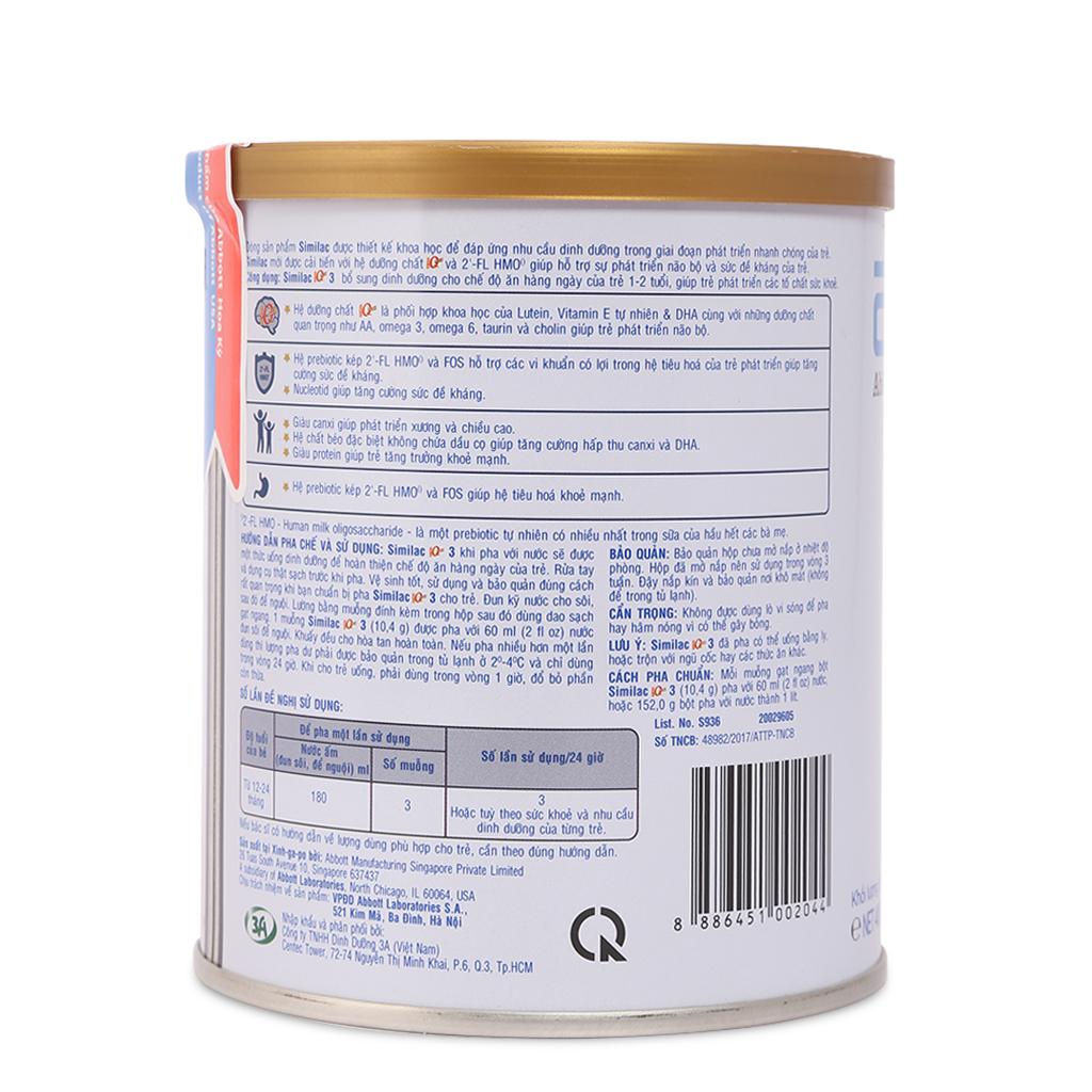Sữa Bột Abbott Similac IQ Plus HMO 3 - Hộp 400g (Cho trẻ 1~2 tuổi)