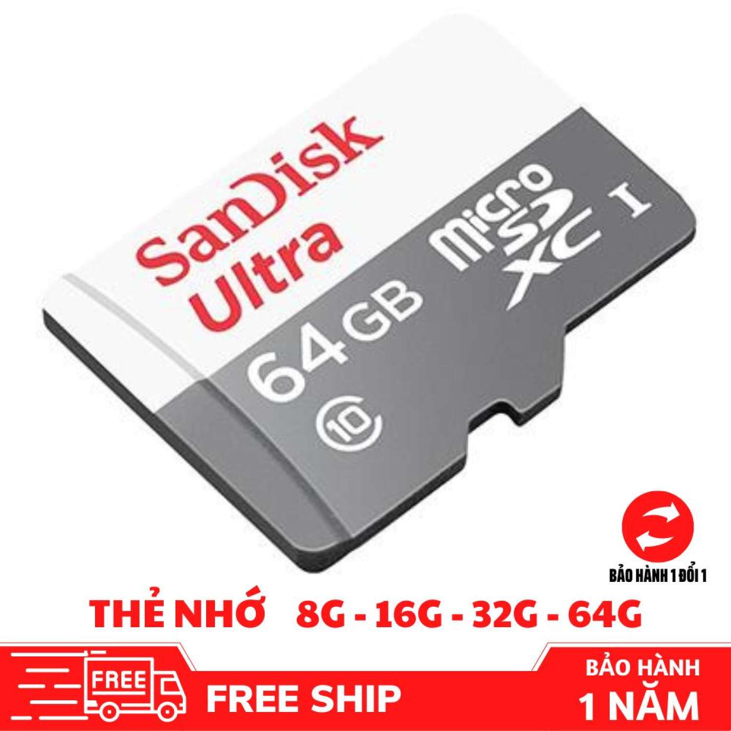 Thẻ Nhớ Micro SD ROYALMIC Sandisk 64GB, 32Gb, 16GB, 8GB Dùng Điện Thoại