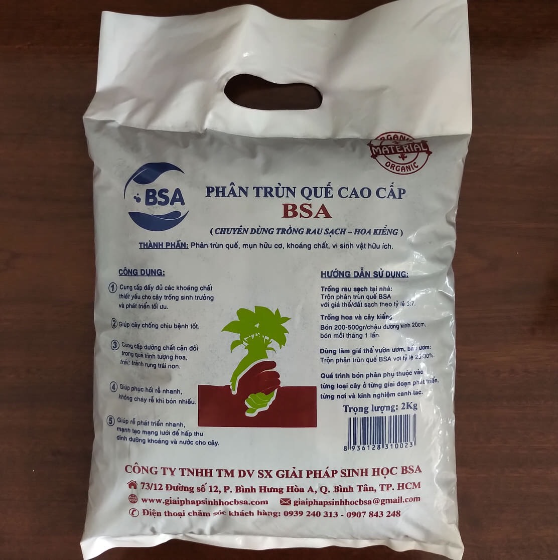 Gói 2kg phân trùn quế nguyên chất