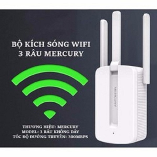 Bộ kích sóng wifi 3 râu Mercusys (wireless 300Mbps) cực mạnh, kích sóng wifi, kích wifi, cục hút wifi