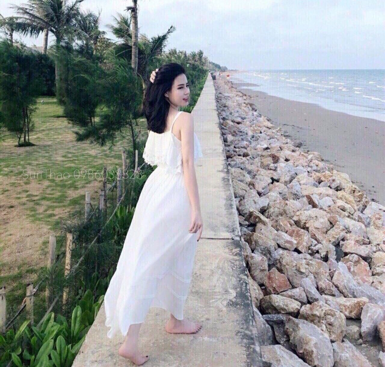 Maxi Voan Phối Ren Đi Biển Cực Xinh