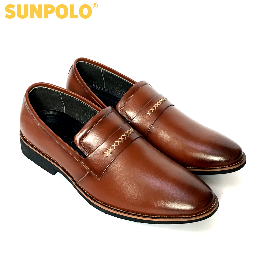 Giày Nam, Giày mọi nam da bò SUNPOLO SPH295 (Nâu)
