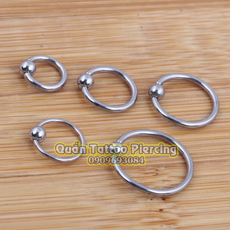 khuyên tròn 1 bi titan size 6-8-10-12mm