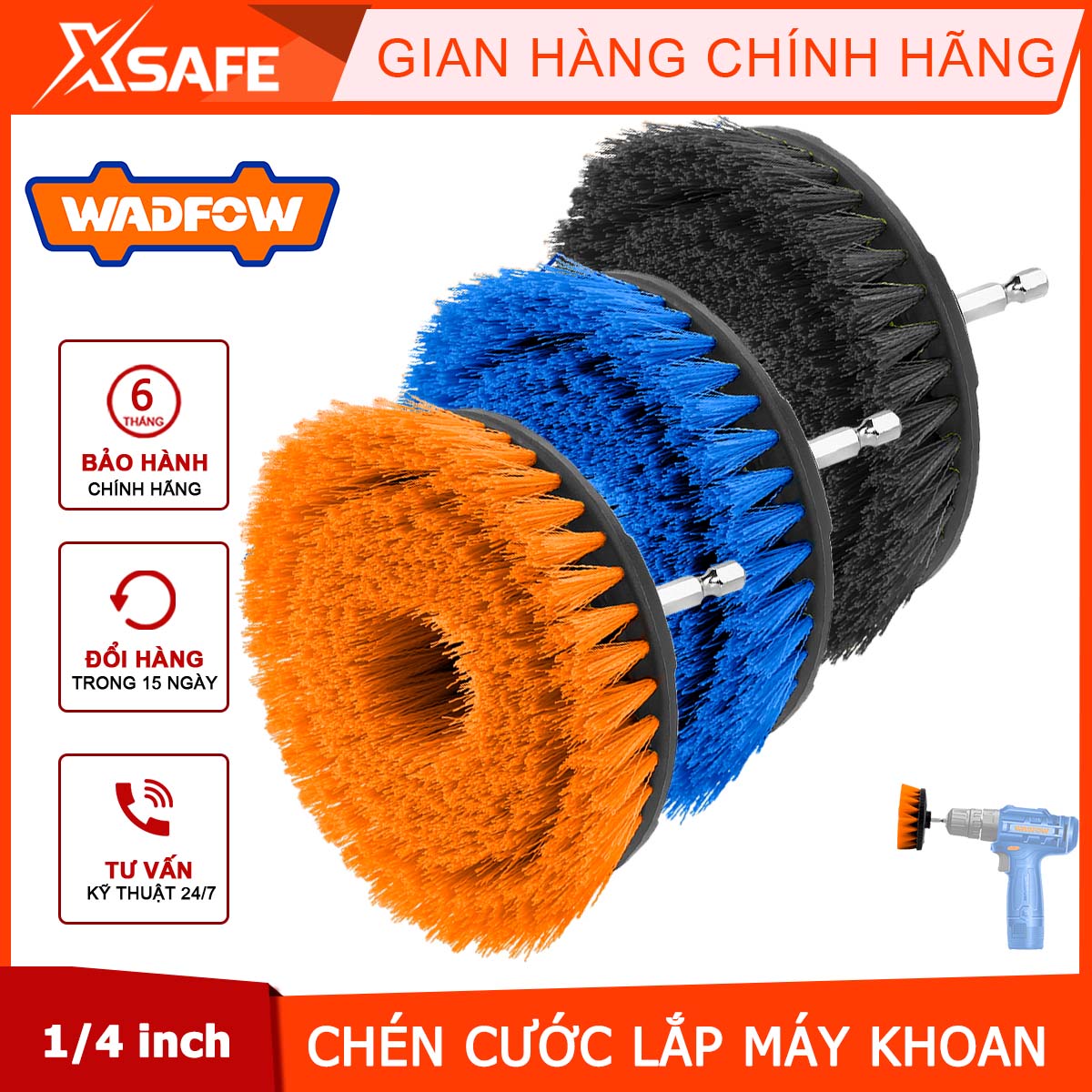 Wasfow drilling machine surface cleaning brush main purpose: cleaning glass, plastic, laminates, flooring, porcelain, granite, tile, carpet, concrete, metal plate storage box