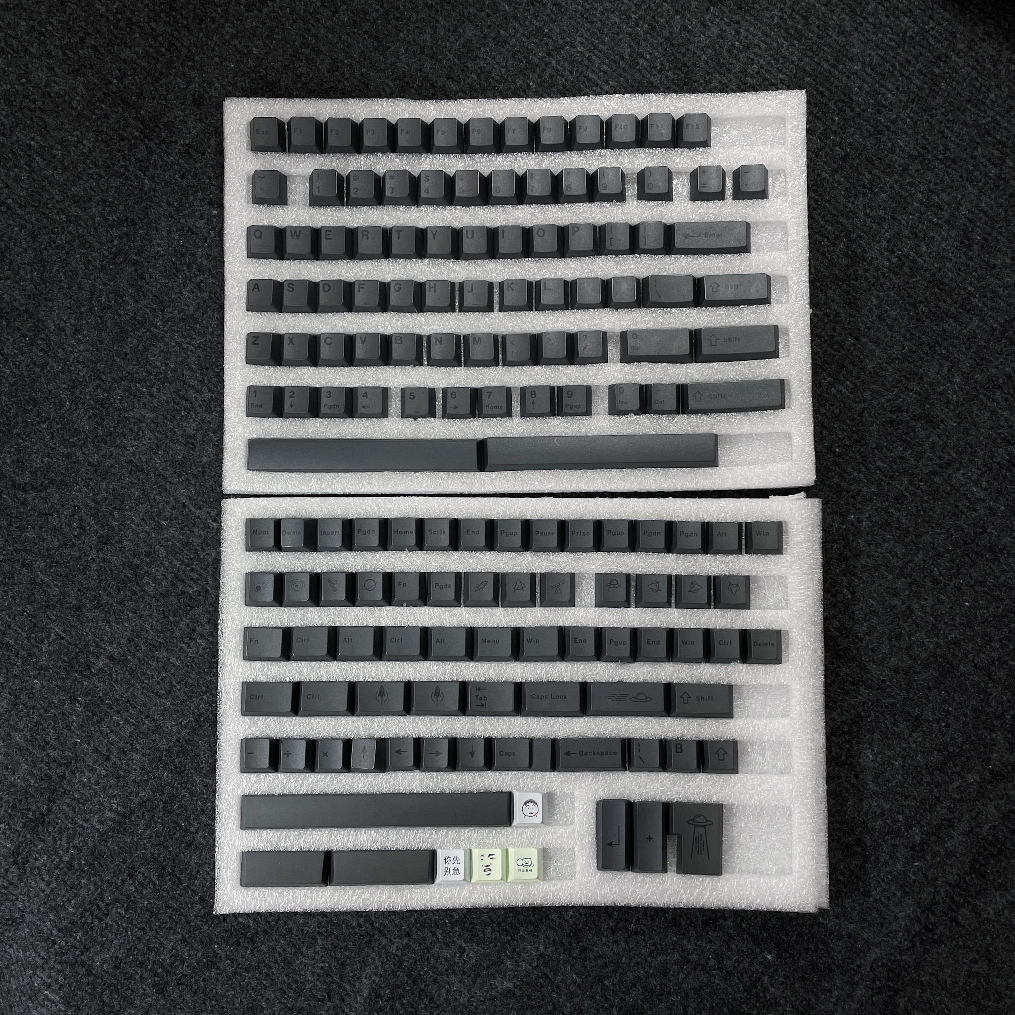Bộ Keycap Black On Black PBT dyesub