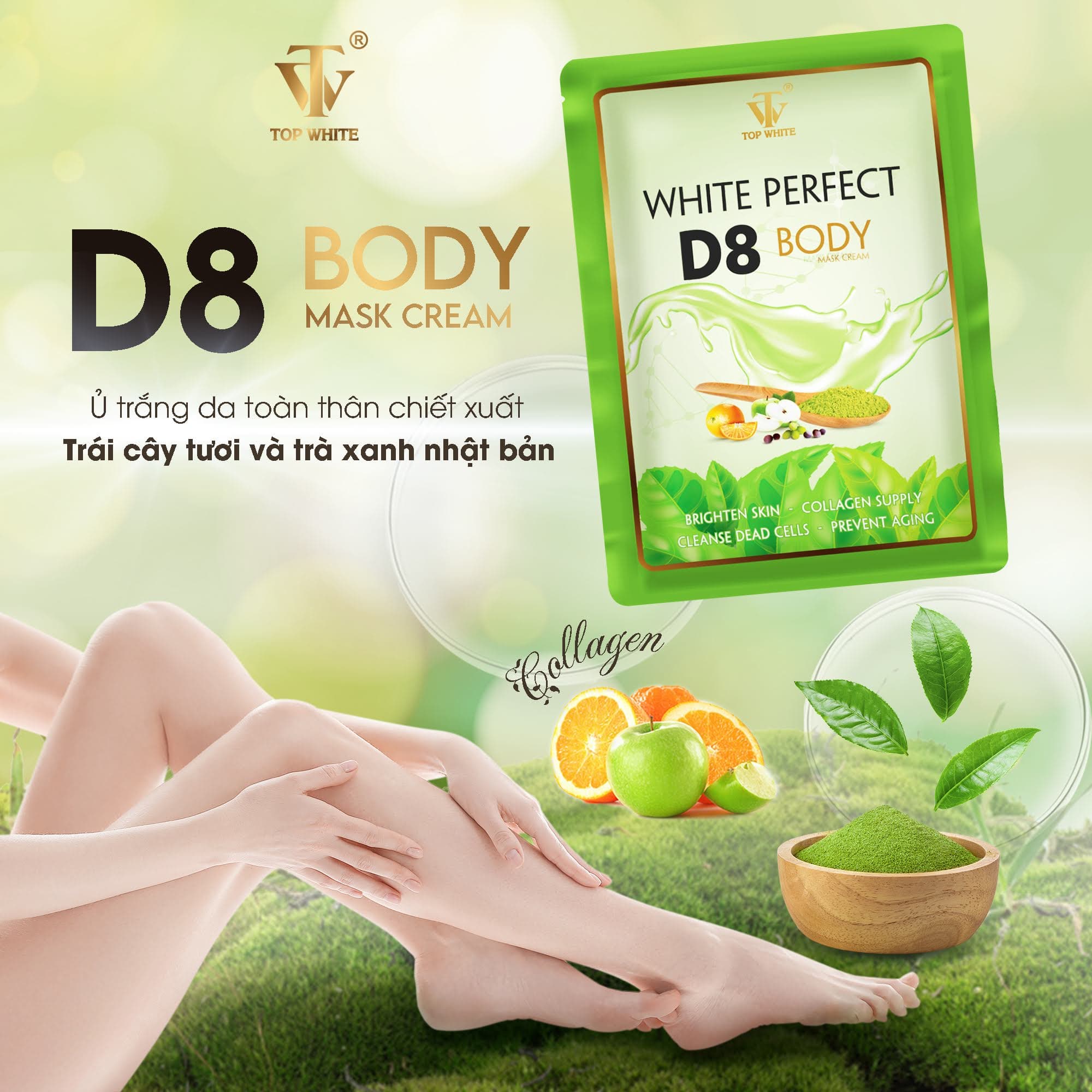 Kem Ủ White Perfect Body Topwhite D8 tắm trắng da