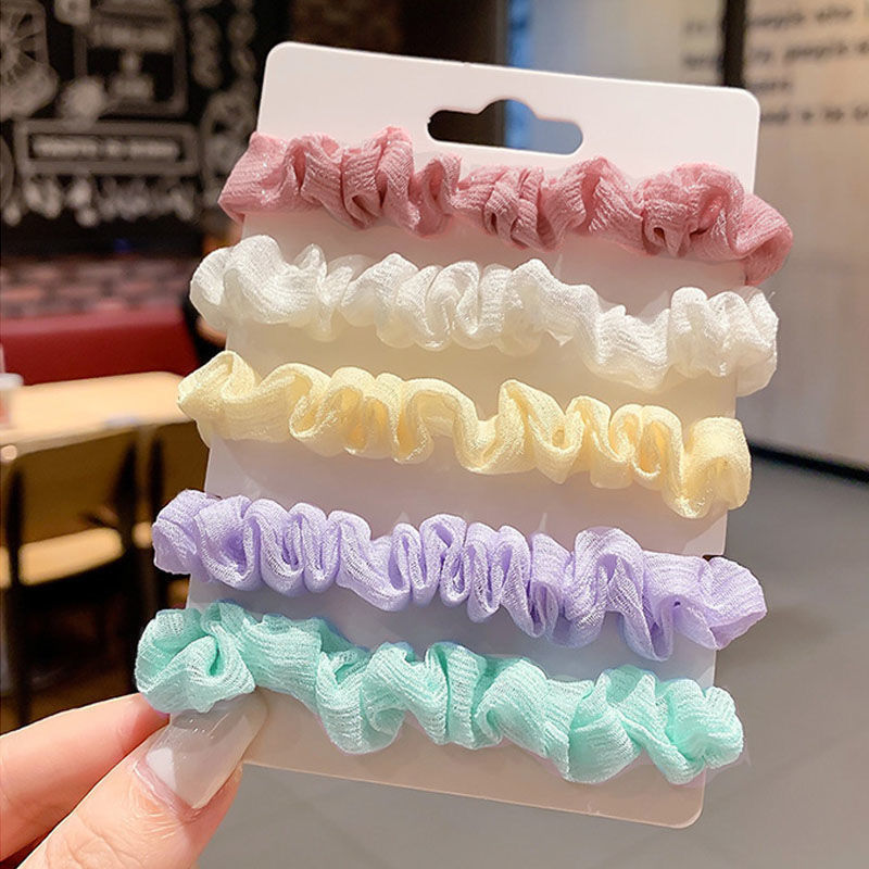 Dây buộc tóc co giãn tốt màu pastel đáng yêu