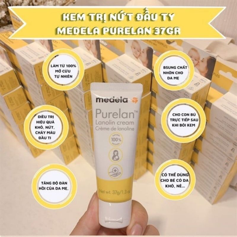 ( NHẬP MỸ ĐI AIR ) DATE 11/2026 KEM NỨT TI MEDELA PURELAN 37g