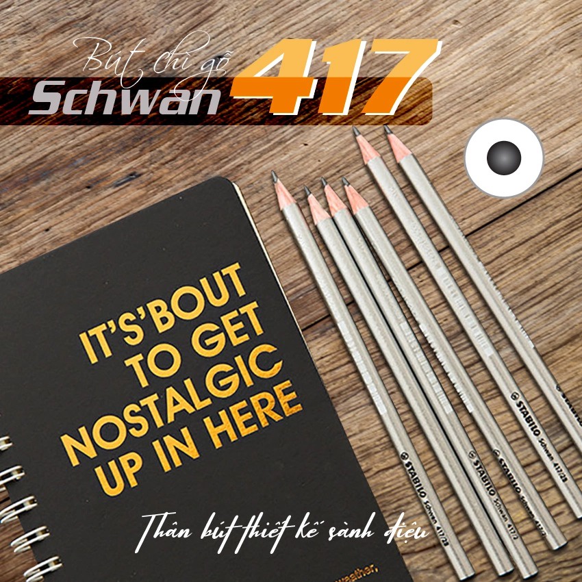 Bút chì gỗ STABILO Schwan PC417S-2B (thân màu bạc)