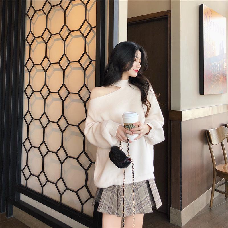 Áo khoét vai nữ xinh, áo lệch vai nữ đẹp tay dài form áo rộng kiểu xẻ vai style Hàn Quốc cá tính siêu xinh AO008