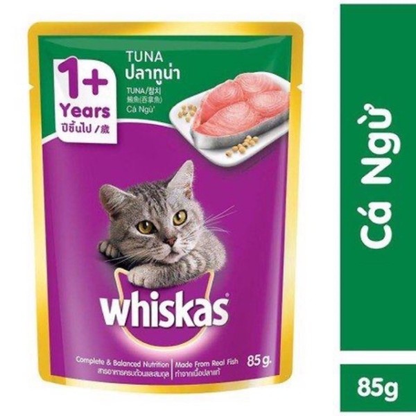 Pate Cho Mèo Whiskas 24 Gói 85G Vị Cá Ngừ Siêu Rẻ
