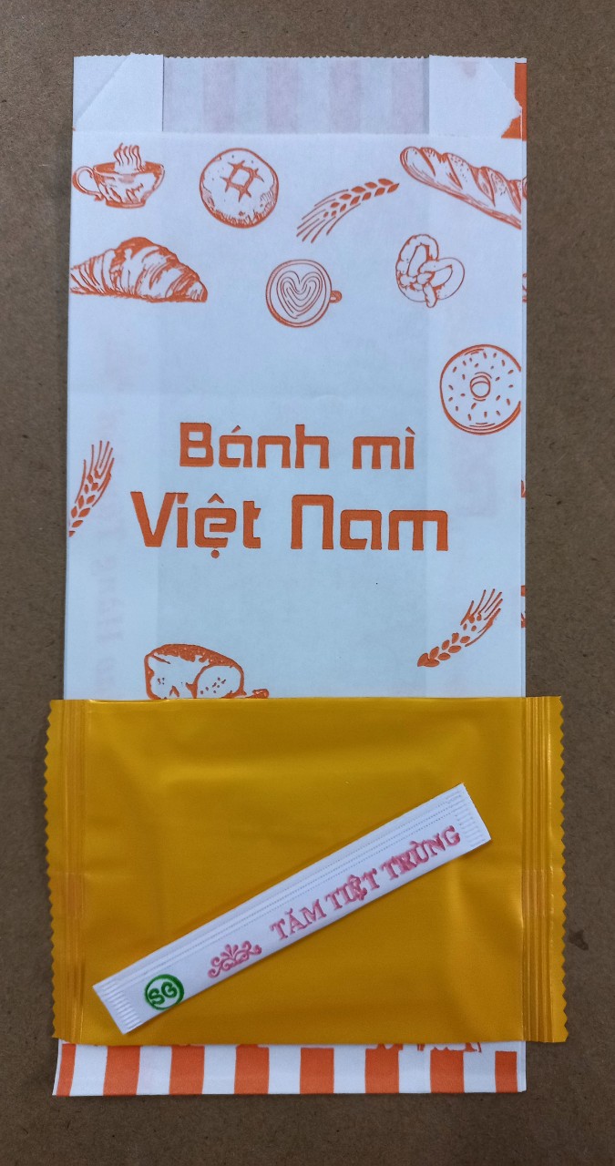 Combo 500 túi giấy + tăm + khăn lạnh màu vàng