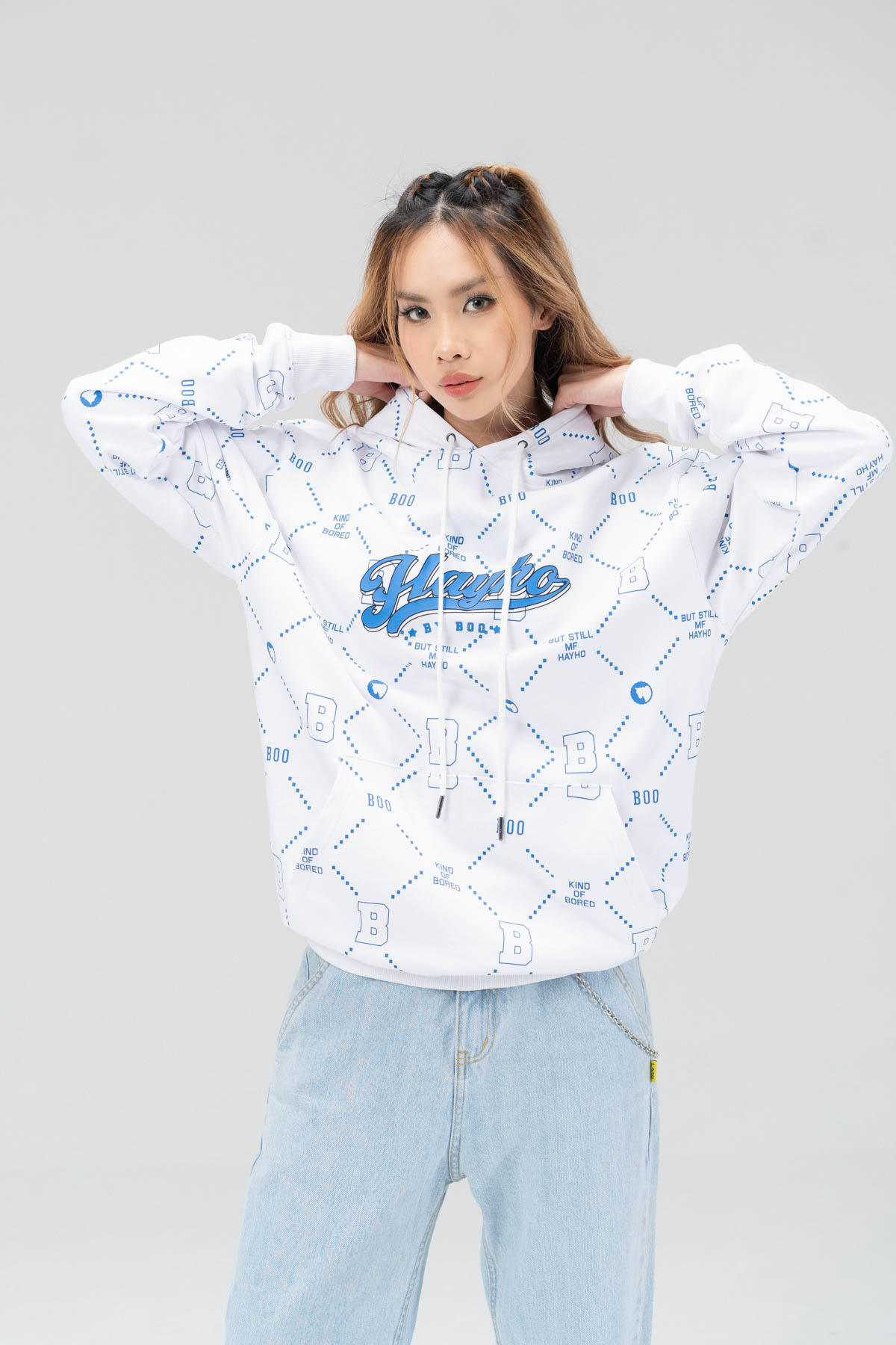 Áo Nỉ Mũ BOO UN Essential Fall Monogram HAYHO