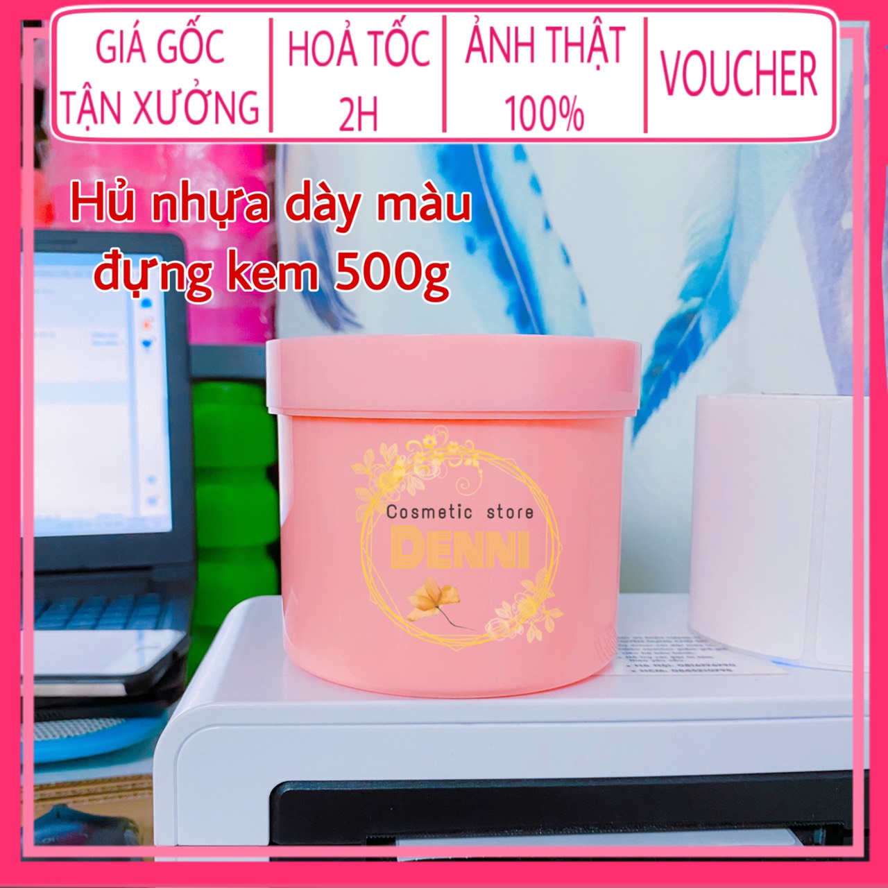 Hủ 500g nhựa màu đựng kem