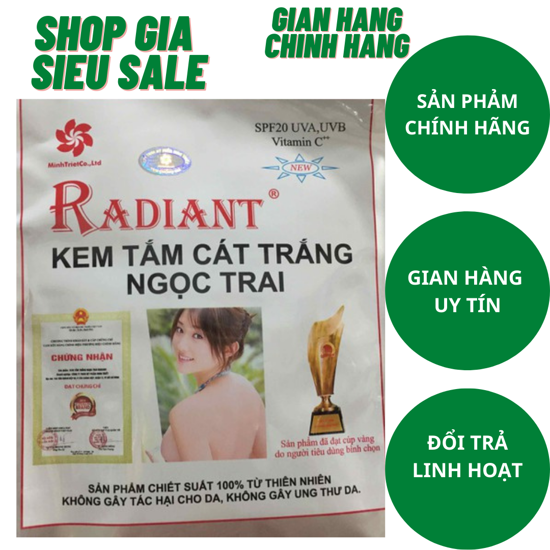 Radiant kem tắm cát trắng ngọc trai
