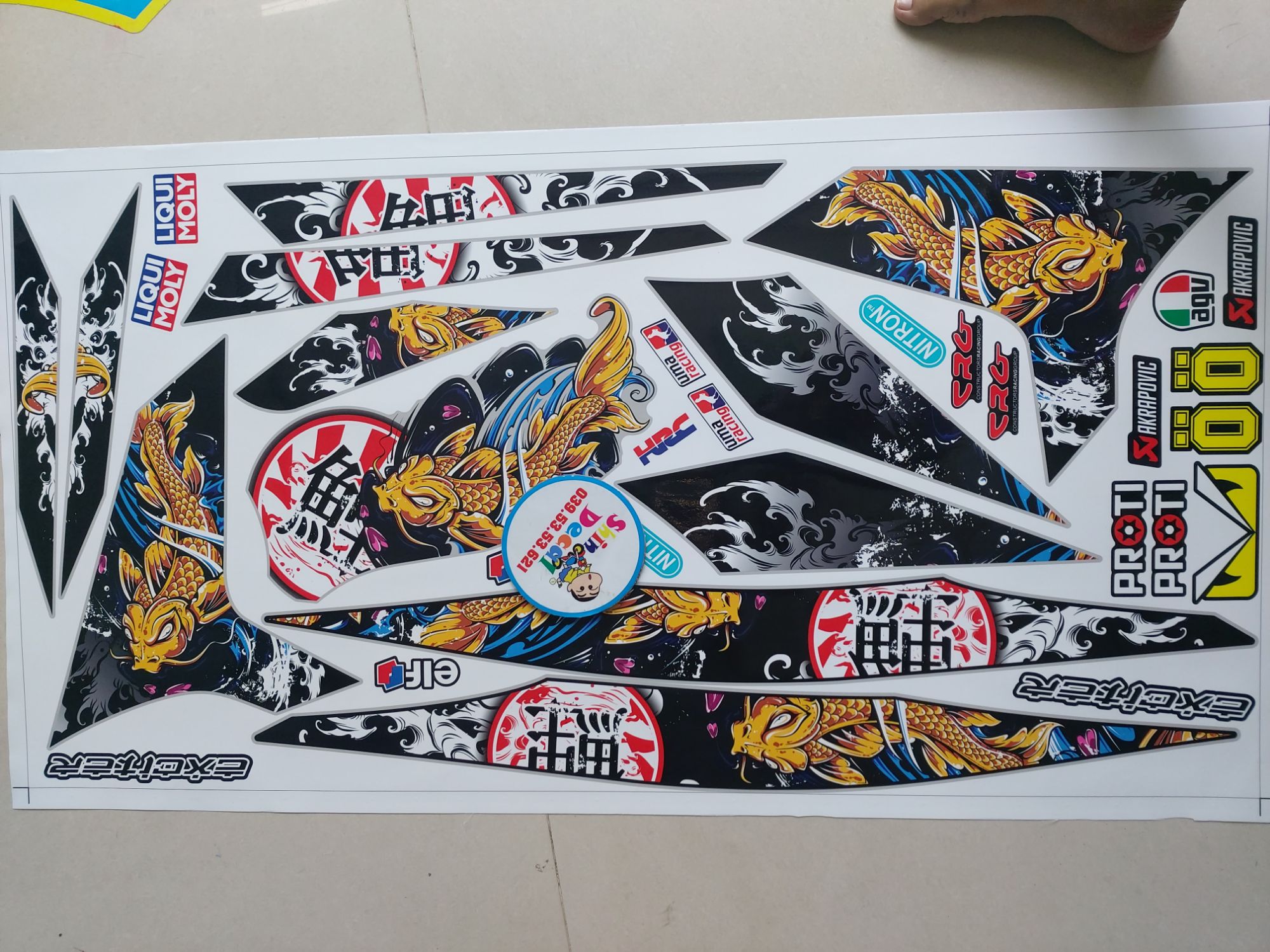 Tem xe exciter 150 mẫu cá chép 2019