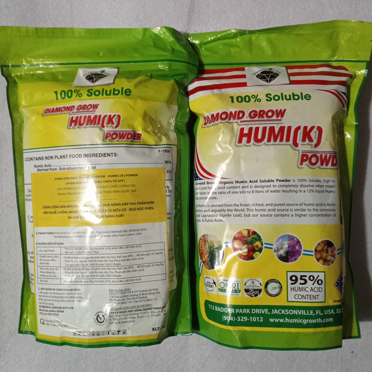 Phân Humic Mỹ Hữu Cơ 95% Acid Powder Dạng Bột Hãng sản xuất: Diamond Grow – USA