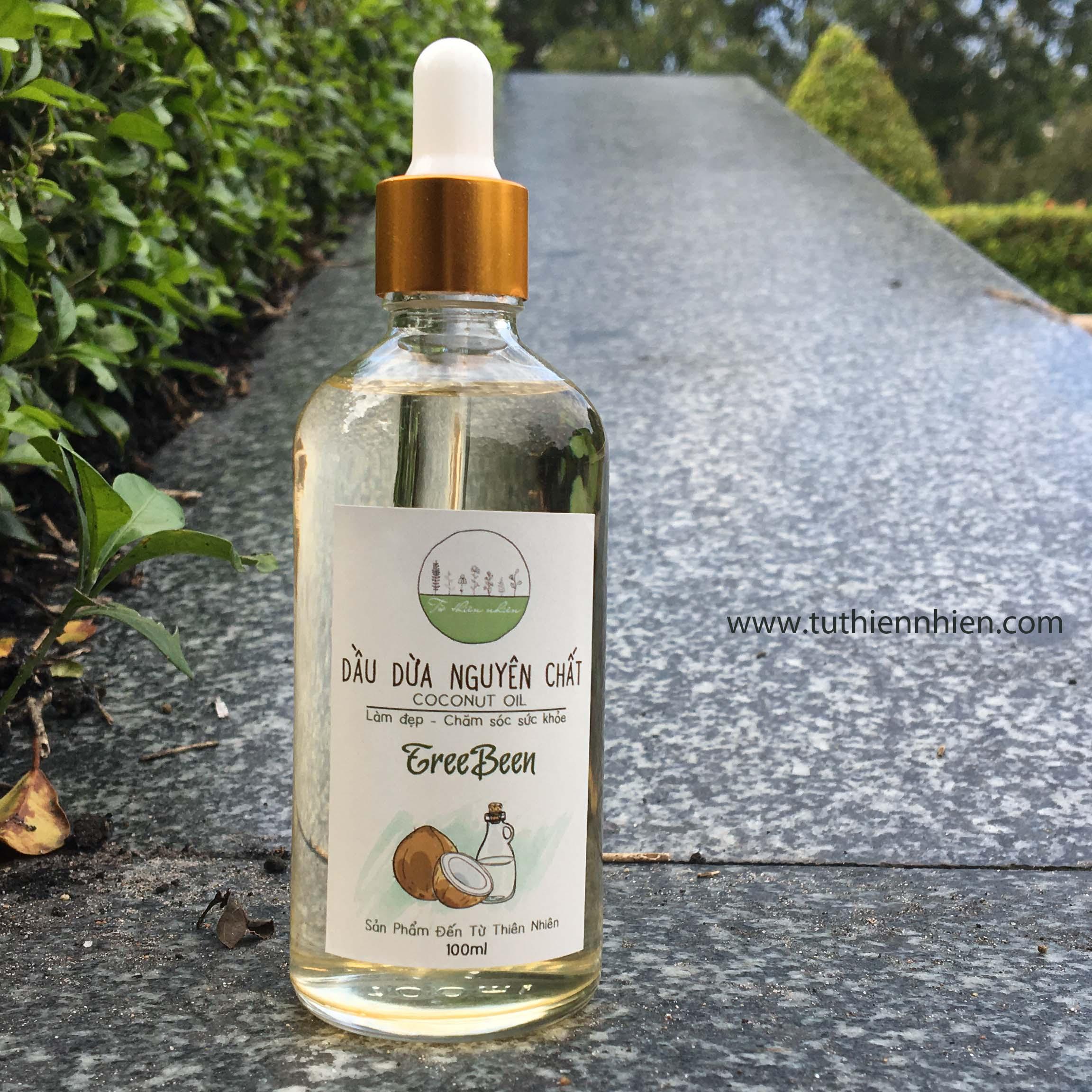 [HCM]Dầu dừa nguyên chất TreeBeen (nhà làm) 100ml Tuthiennhien