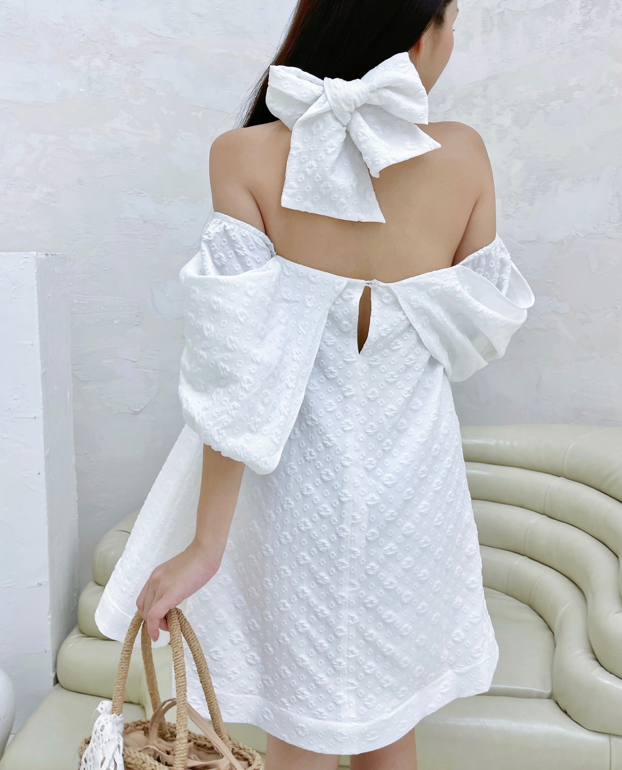 [ LAZXuhuong02 giảm 25K /199K] ĐẦM TRỄ VAI CỘT NƠ CỔ D427 - TINFOUR