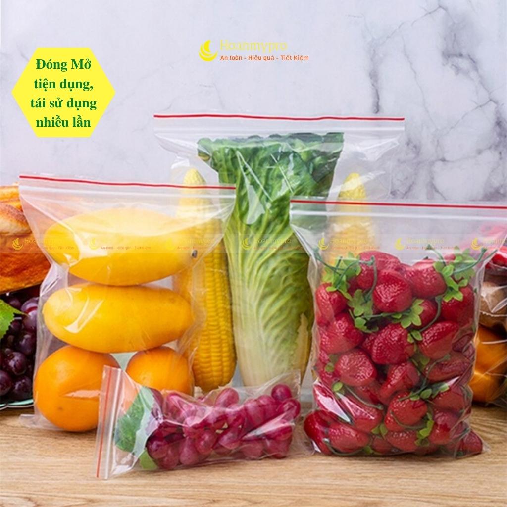Túi zip 1kg túi zip khóa bấm viền chỉ đỏ loại dày