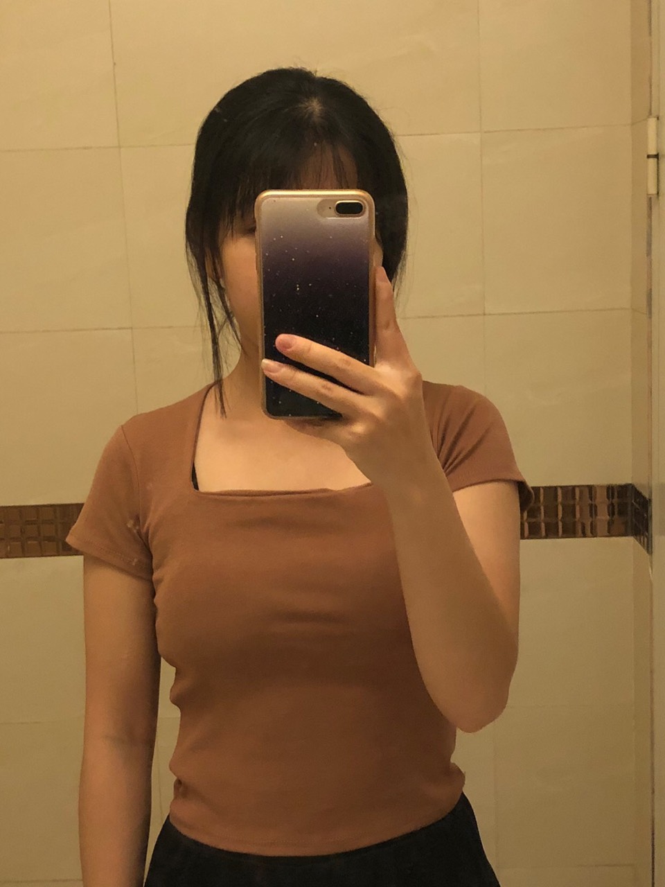 ÁO THUN CỔ VUÔNG TAY NGẮN TRƠN
