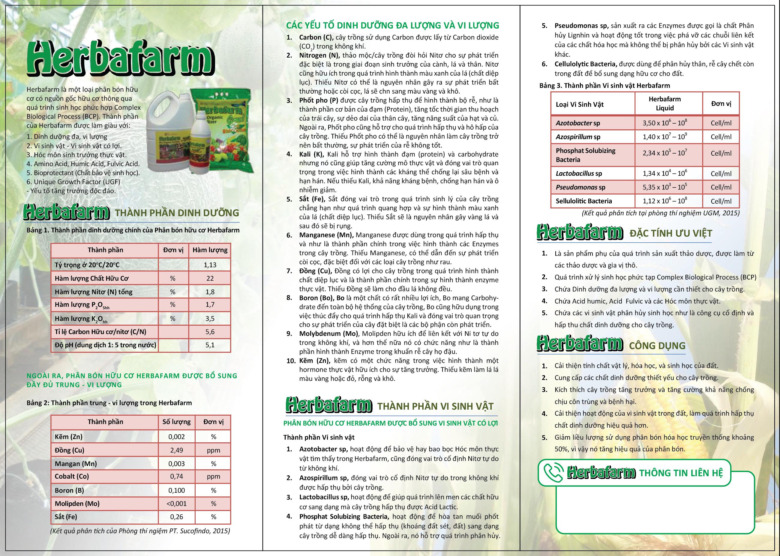 Phân bón hữu cơ Sinh học Herbafarm 5L (CAN 5 LÍT)
