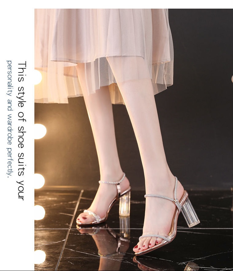 Giày Sandal Cao Gót Nữ 7cm Phong Cách Hàn Quốc