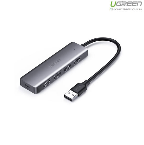 Hub chia 4 cổng USB 3.0 hỗ trợ cấp nguồn Micro USB  Ugreen 50985 cao cấp