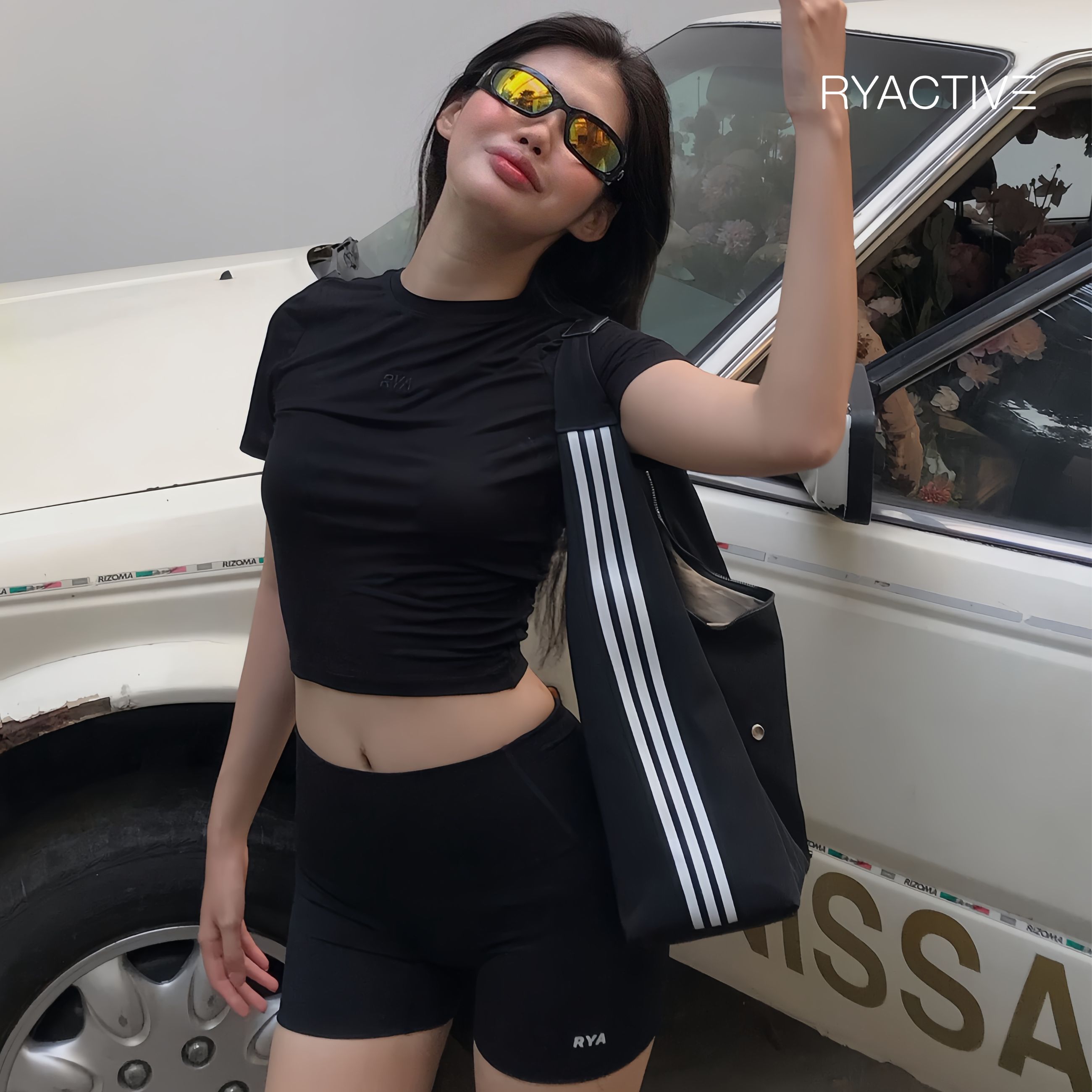 Áo thun nữ RYACTIVE - RYA BABY TEE Black