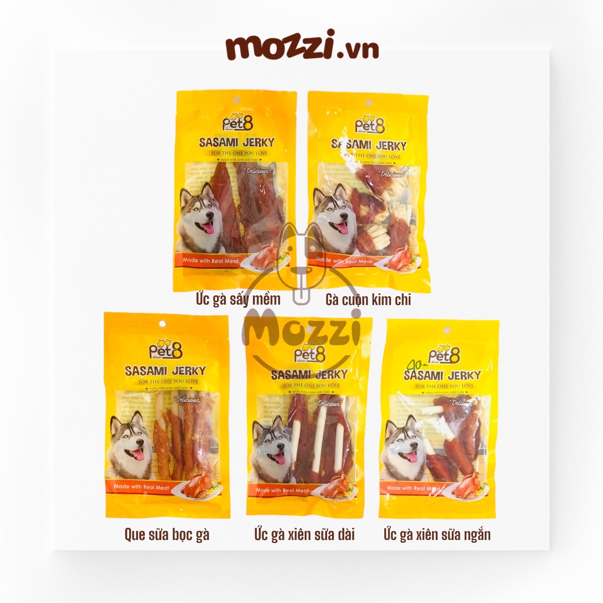 Pet8 sasami jerky gà sấy cho chó 50gr