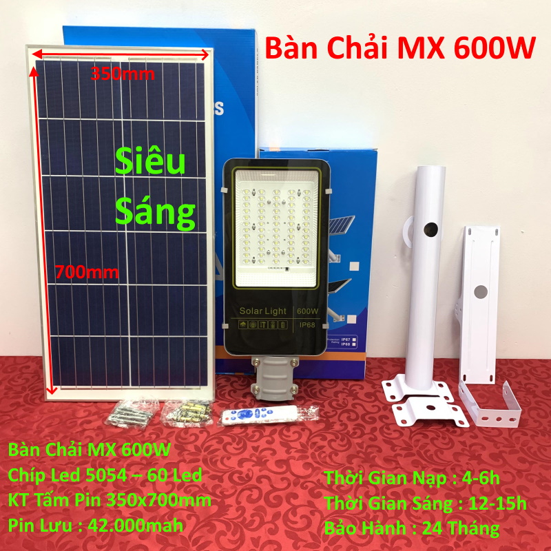 [ Mẫu Mới Nhất ] đèn năng lượng , đèn bàn chải năng lượng mặt trời 500w-600w IP68 Chống nước bào hành 24 tháng