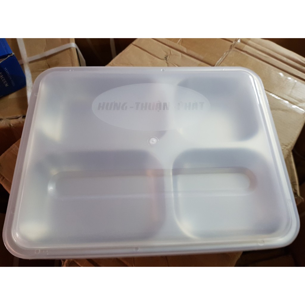 Khay cơm inox 4 ngăn sâu lòng cao cấp