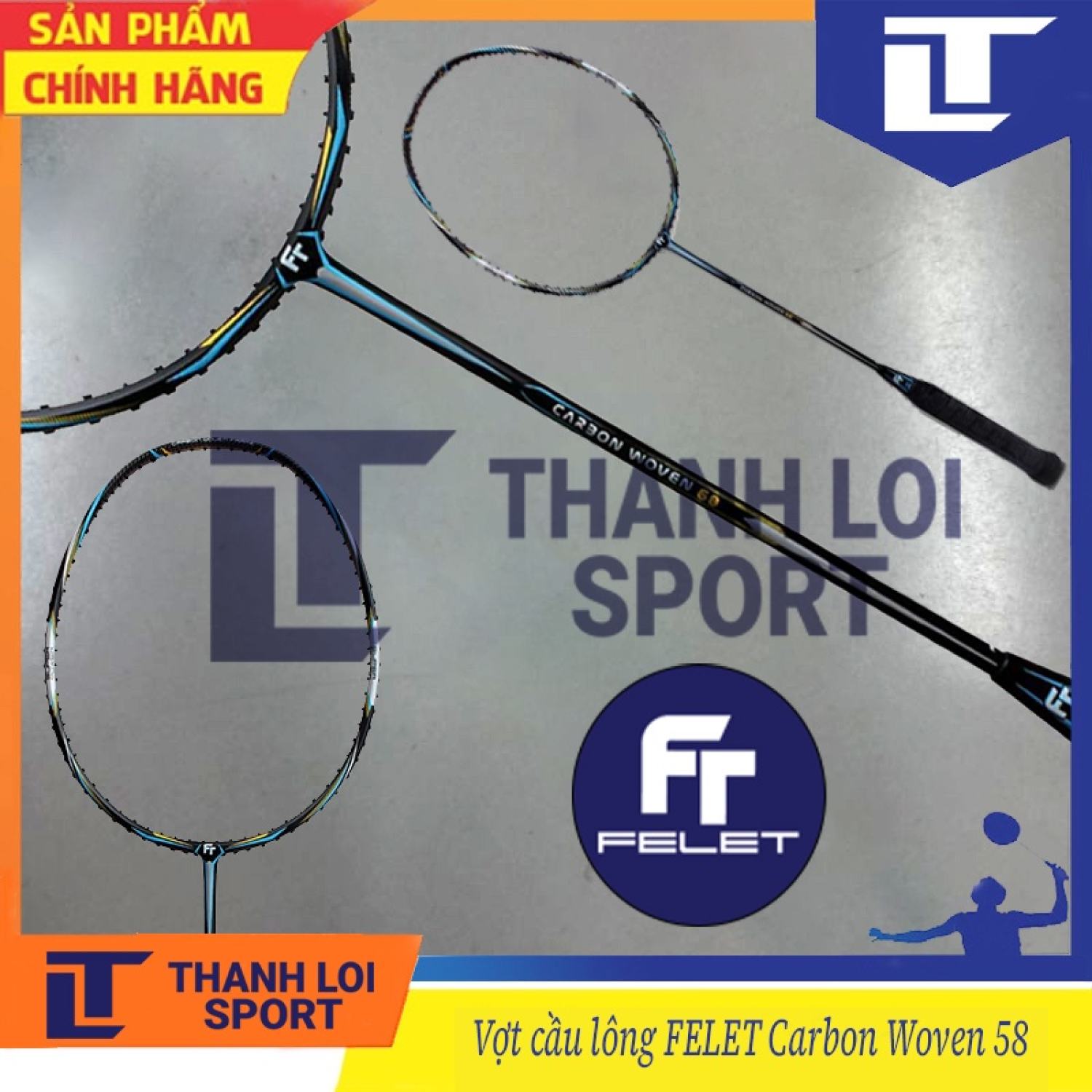 Vợt Cầu Lông Felet Carbon Woven 68 chính hãng
